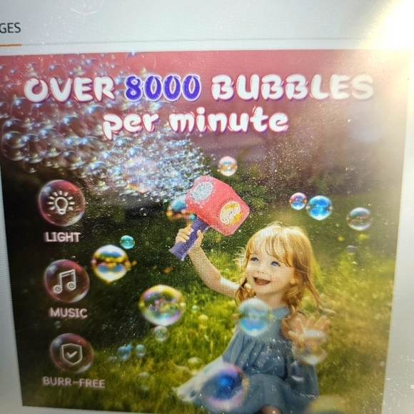 NEW/In Box Hammer Bubble Gun w 🎶. Pink/Purple - Picture 4 of 9